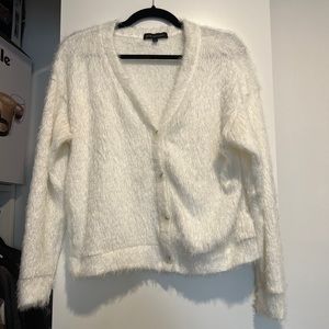 Eyelash knit sweater cardigan